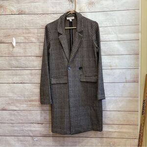 PHILOSOPHY PLAID DOUBLE BREASTED LIGHTWEIGHT COAT